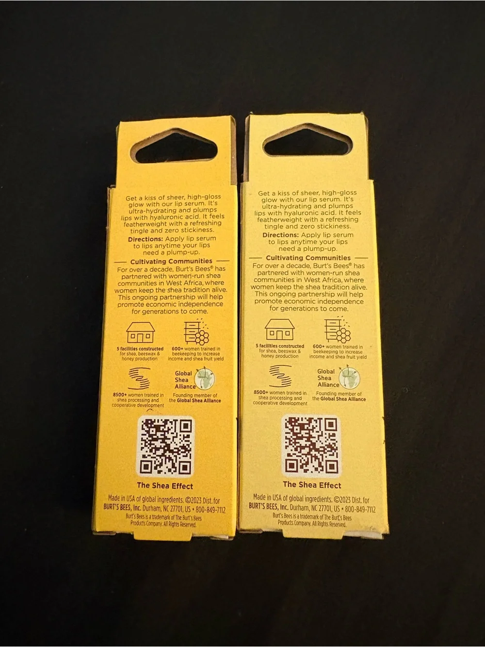 Burt’s Bees two pack Plumping Lip Serum w/Shea & Hyaluronic Acid NIB color clear